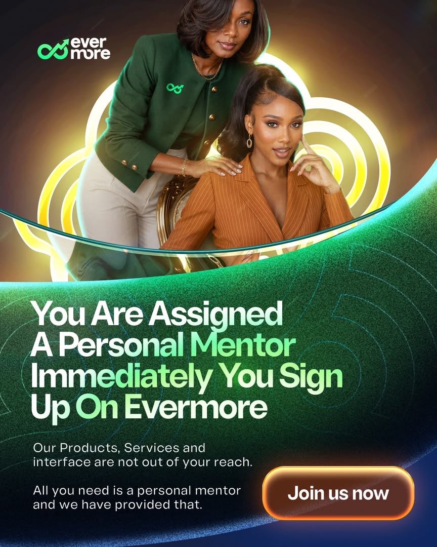 Evermore AI flyer — You are assigned a personal mentor immediately you sign up on Evermore