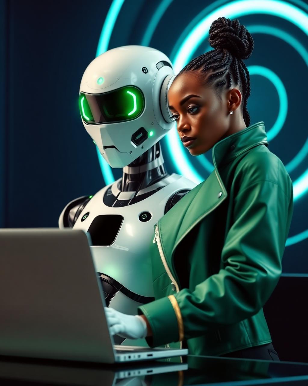 Ever AI assistant on the Evermore AI Platform beside a futuristic robot